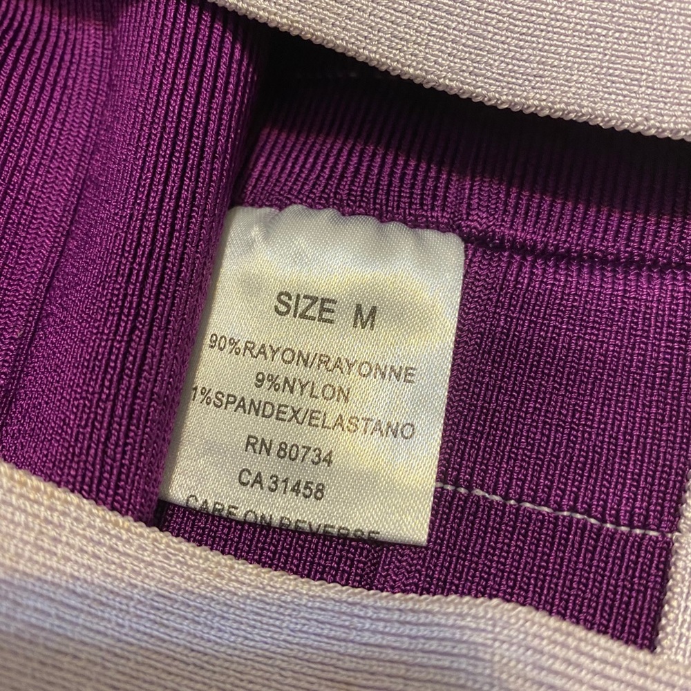 Herve Leger Keit Bandage Mini Dress Purple Sz XS - Picture 10 of 13